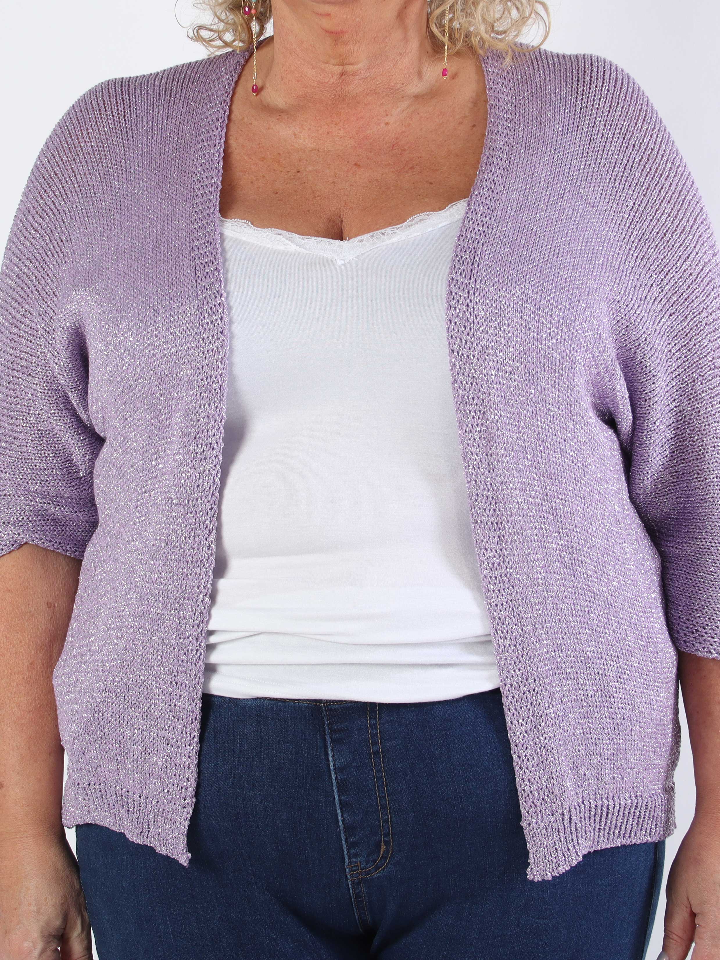 Mariela - Sød plus size cardigan i viskose med glimmertråde